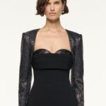 DIAMANTE CREPE LONG SLEEVE BOLERO