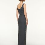 DRAPED NECKLINE DIAMANTE GOWN