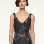 DRAPED NECKLINE DIAMANTE GOWN