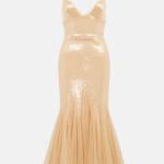 SEQUIN AND TULLE CAMI MIDI DRESS