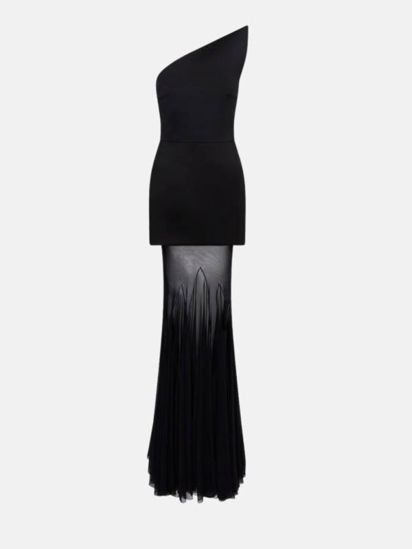 STRUCTURED UPPER AND TULLE SKIRT GOWN