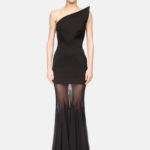 STRUCTURED UPPER AND TULLE SKIRT GOWN