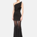STRUCTURED UPPER AND TULLE SKIRT GOWN