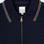 COTTON STRIPED ZIPPED POLO