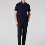 COTTON STRIPED ZIPPED POLO
