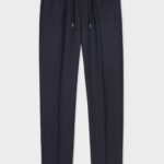 SLIM FIT DRAWSTRING WOOL PANTS