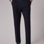 SLIM FIT DRAWSTRING WOOL PANTS