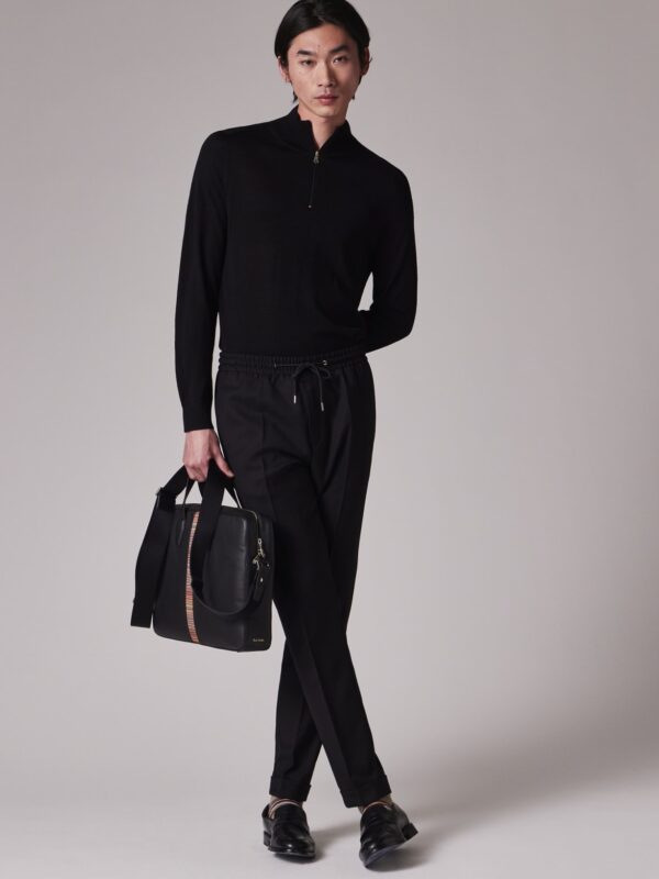 SLIM FIT DRAWSTRING WOOL PANTS