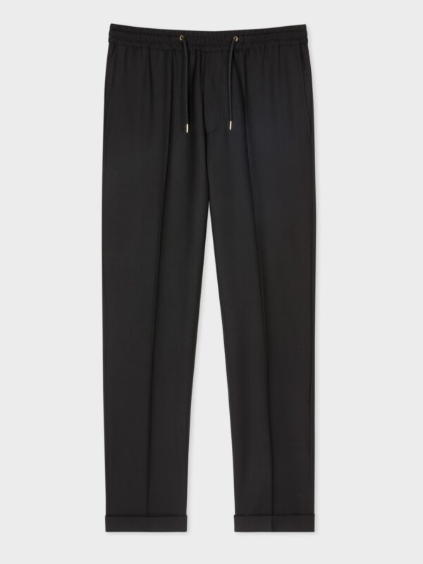 SLIM FIT DRAWSTRING WOOL PANTS