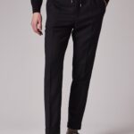 SLIM FIT DRAWSTRING WOOL PANTS