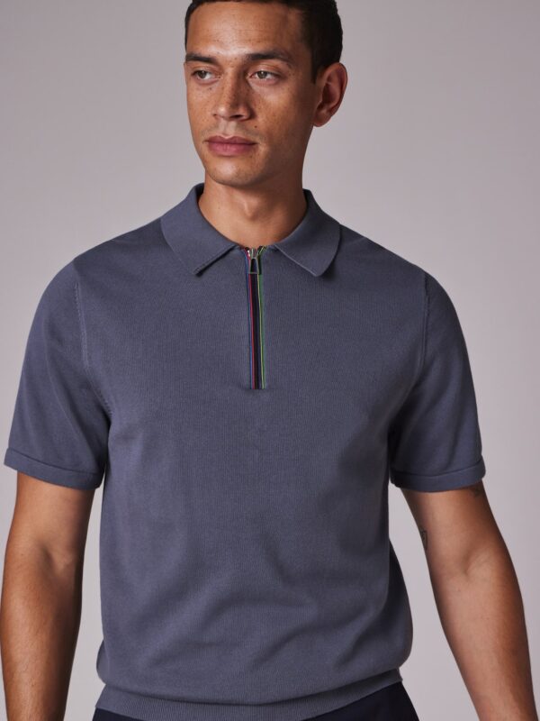 SPORT STRIPE KNITTED COTTON POLO