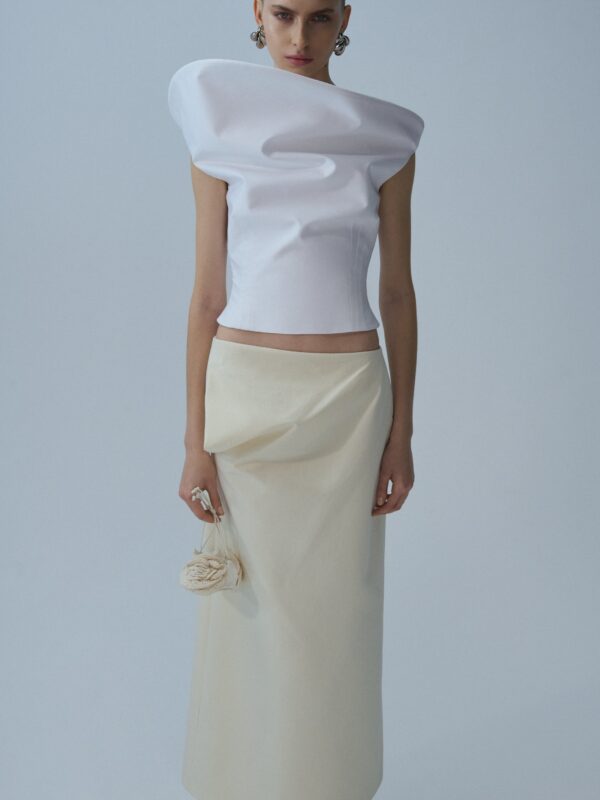 SCULPTURAL SLEEVELESS COTTON TOP