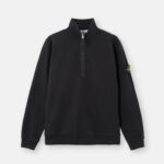 HALF ZIP ORGANIC COTTON FLEECE SWEATSHIRT