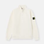 HALF ZIP ORGANIC COTTON FLEECE SWEATSHIRT