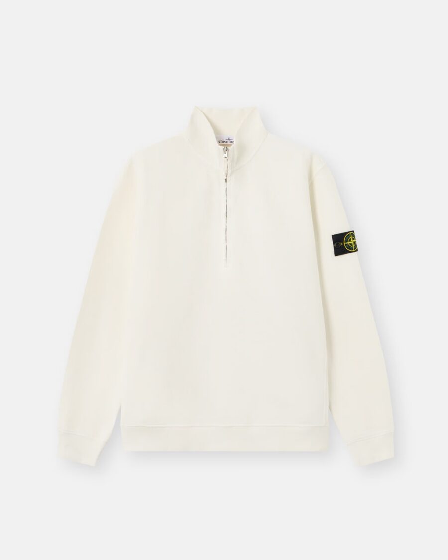HALF ZIP ORGANIC COTTON FLEECE SWEATSHIRT