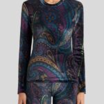 CHENILLE TOP WITH PAISLEY PRINT