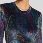 CHENILLE TOP WITH PAISLEY PRINT