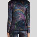 CHENILLE TOP WITH PAISLEY PRINT