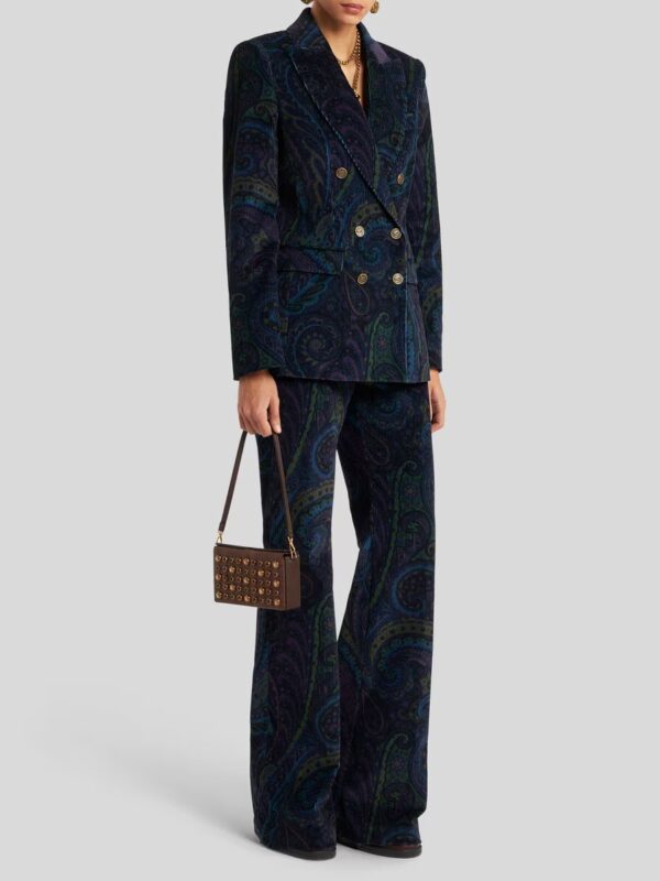 DOUBLE BREASTED BLAZER IN PRINTED CORDUROY
