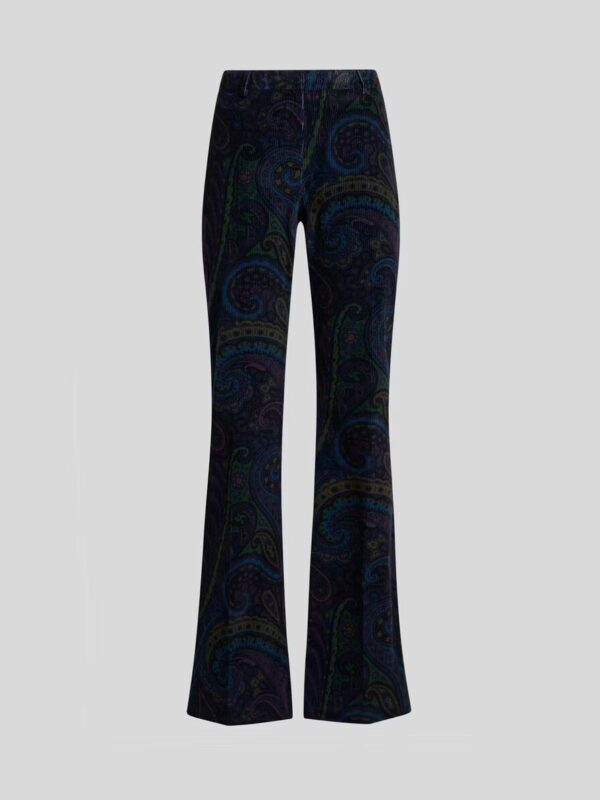 PRINTED CORDUROY VELVET PANTS