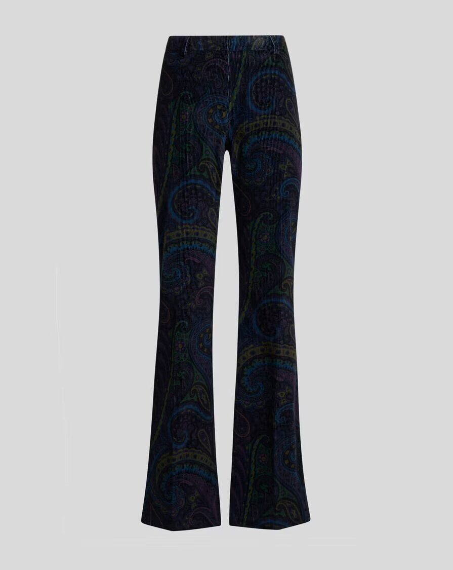 PRINTED CORDUROY VELVET PANTS