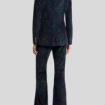 DOUBLE BREASTED BLAZER IN PRINTED CORDUROY