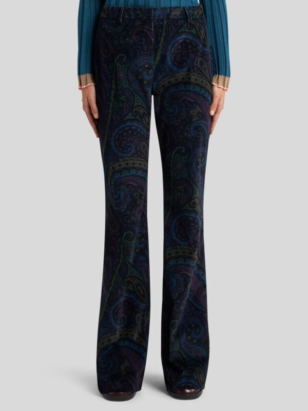 PRINTED CORDUROY VELVET PANTS