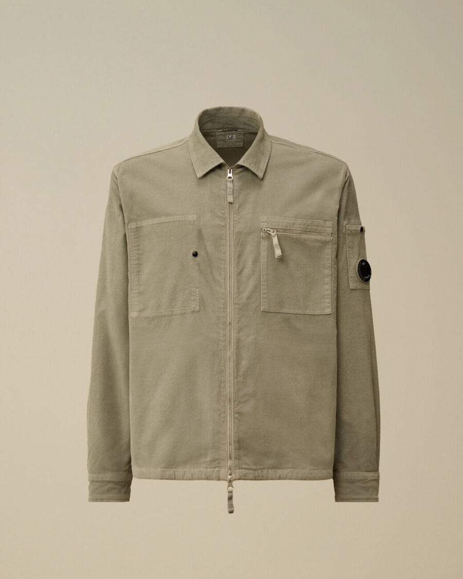 CORDUROY LENS ZIPPED OVERSHIRT