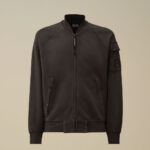 DIAGONAL FLEECE BOMBER SWEATSHIRT