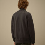 DIAGONAL FLEECE BOMBER SWEATSHIRT