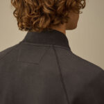 DIAGONAL FLEECE BOMBER SWEATSHIRT