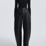 LEATHER BARREL PANTS