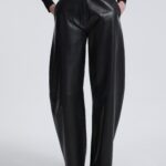 LEATHER BARREL PANTS