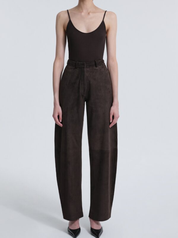 SUEDE BARREL PANTS
