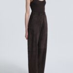 SUEDE BARREL PANTS