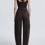 SUEDE BARREL PANTS