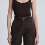 SUEDE BARREL PANTS