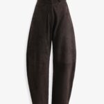 SUEDE BARREL PANTS