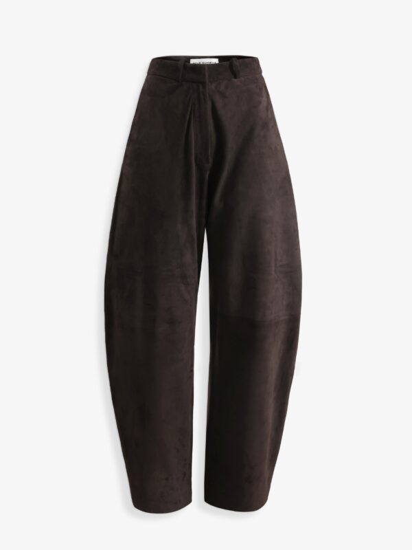 SUEDE BARREL PANTS