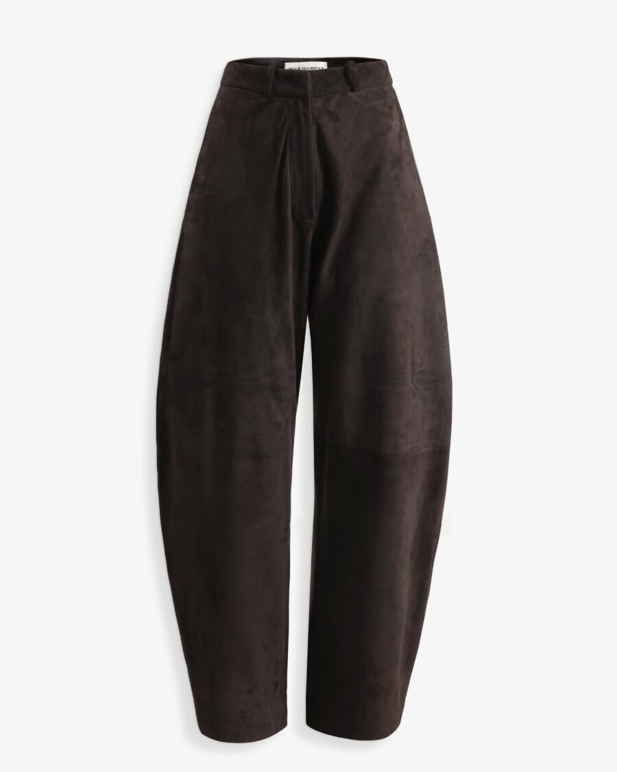 SUEDE BARREL PANTS