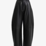 LEATHER BARREL PANTS
