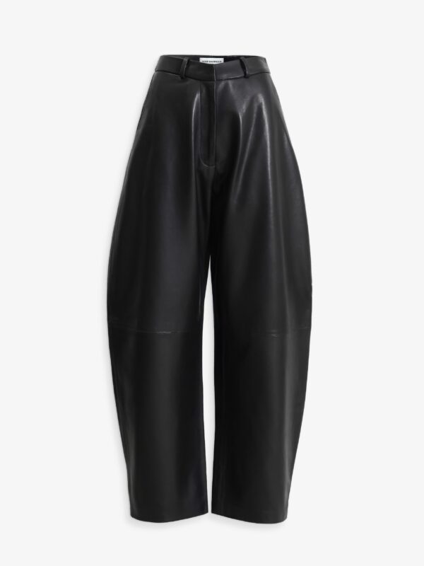 LEATHER BARREL PANTS