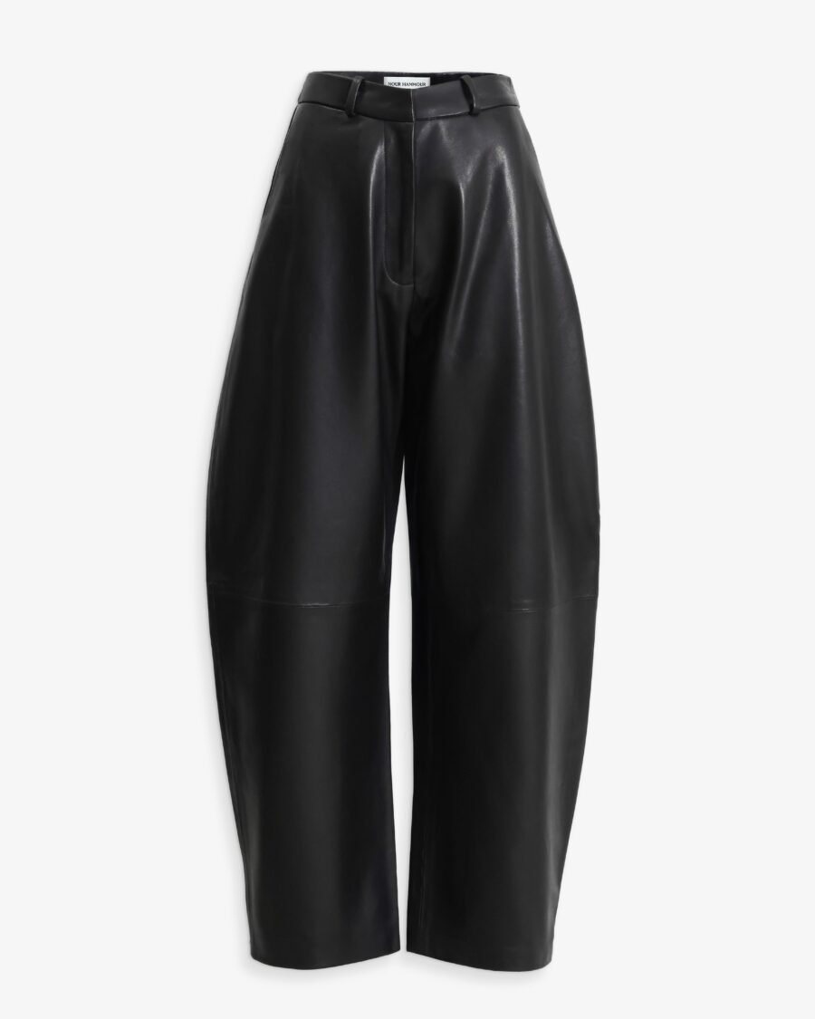 LEATHER BARREL PANTS