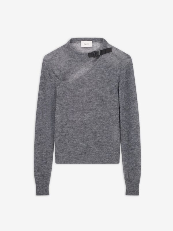BUCKLE CUT OUT SWEATER