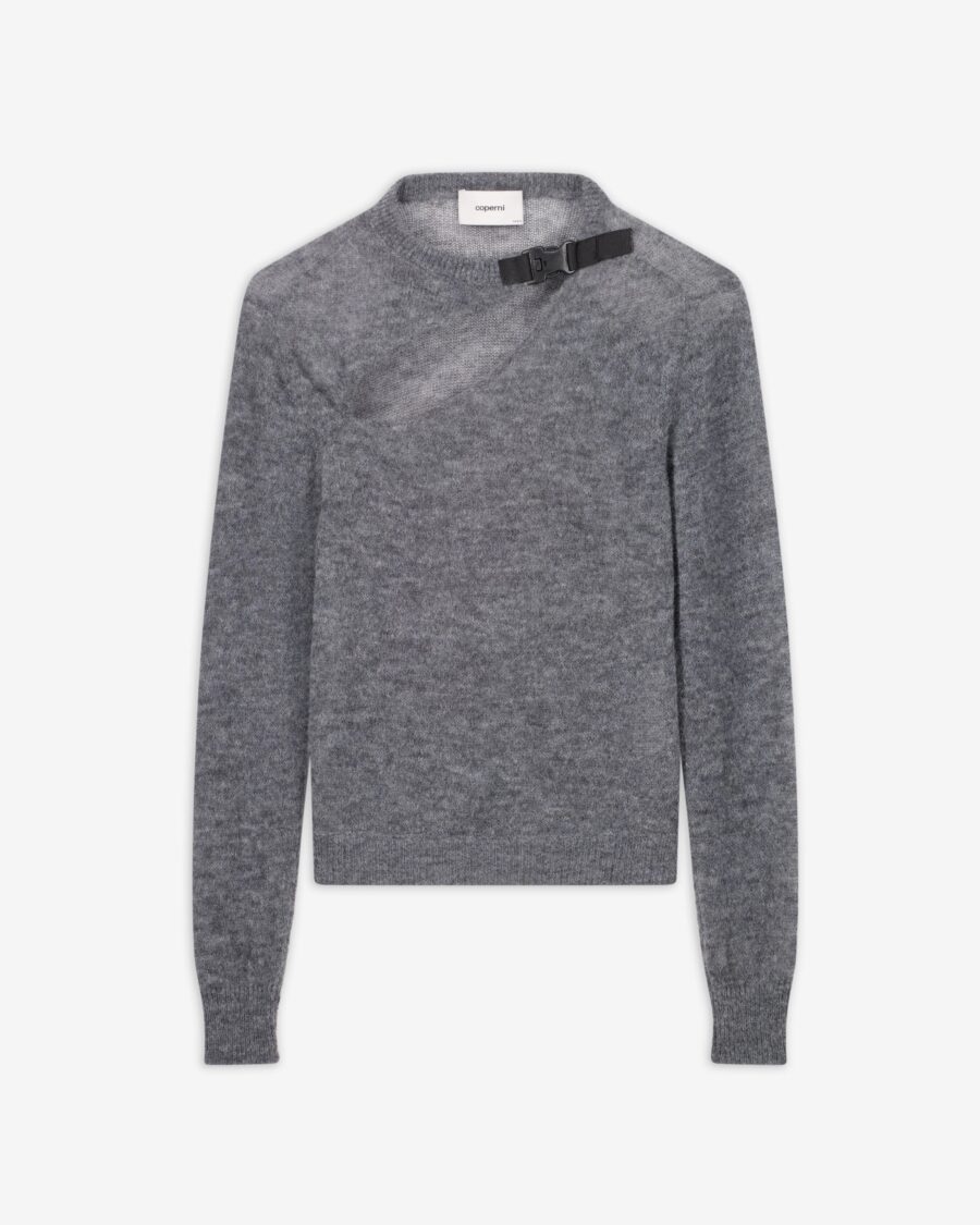 BUCKLE CUT OUT SWEATER