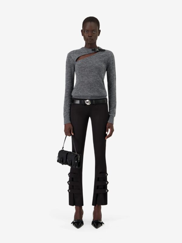 BUCKLE CUT OUT SWEATER