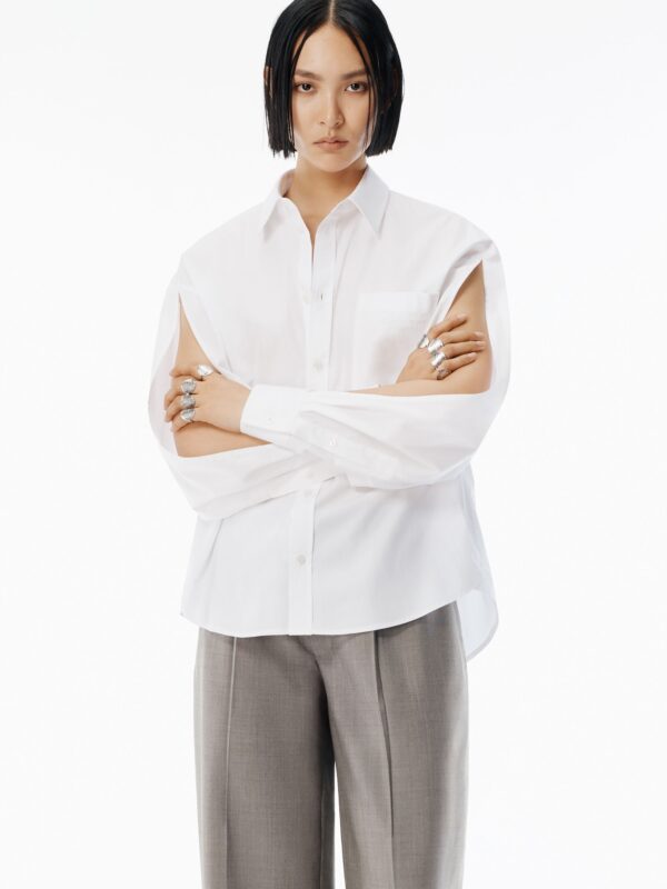 SLASHED SLEEVES CRISP SHIRT