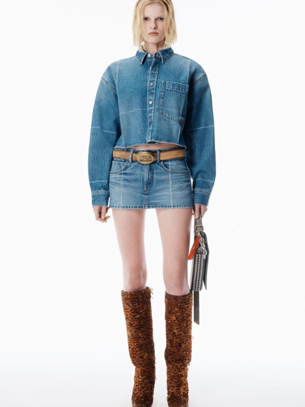 CROPPED DENIM SHIRT