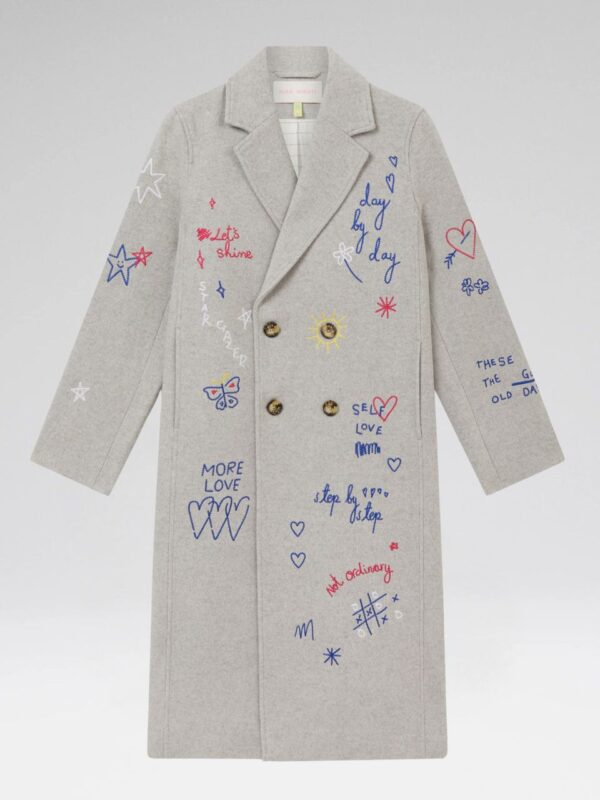 EMBROIDERED SCRIBBLE COAT