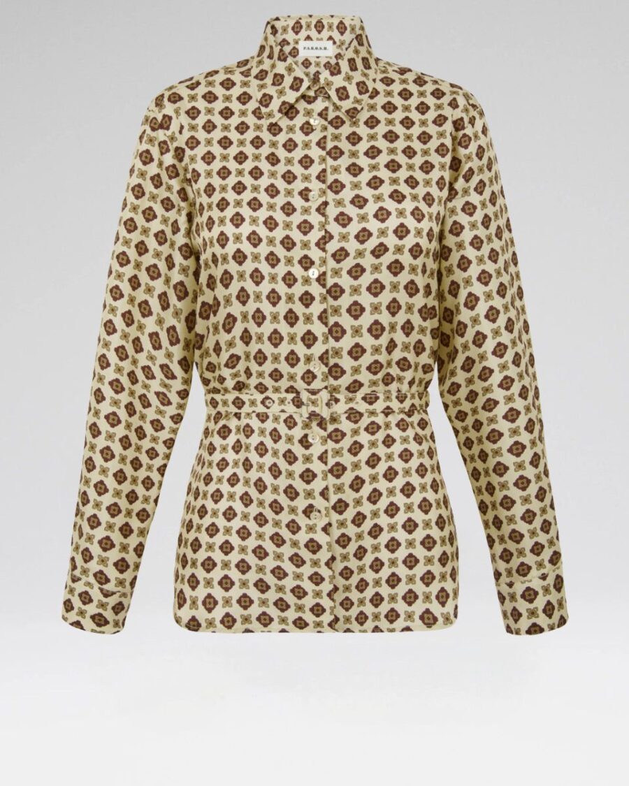 SATIN SHIRT WITH BELT